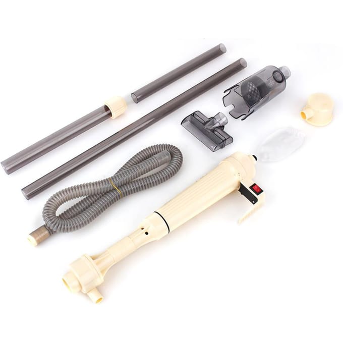 Aquarium Elektrische Sifon Auto Aquarium Waterstofzuiger Grindfilter Pomp Reiniger wit