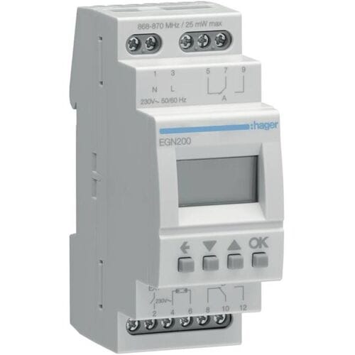 Hager EGN200 DIN-rail schakelklok Analoog