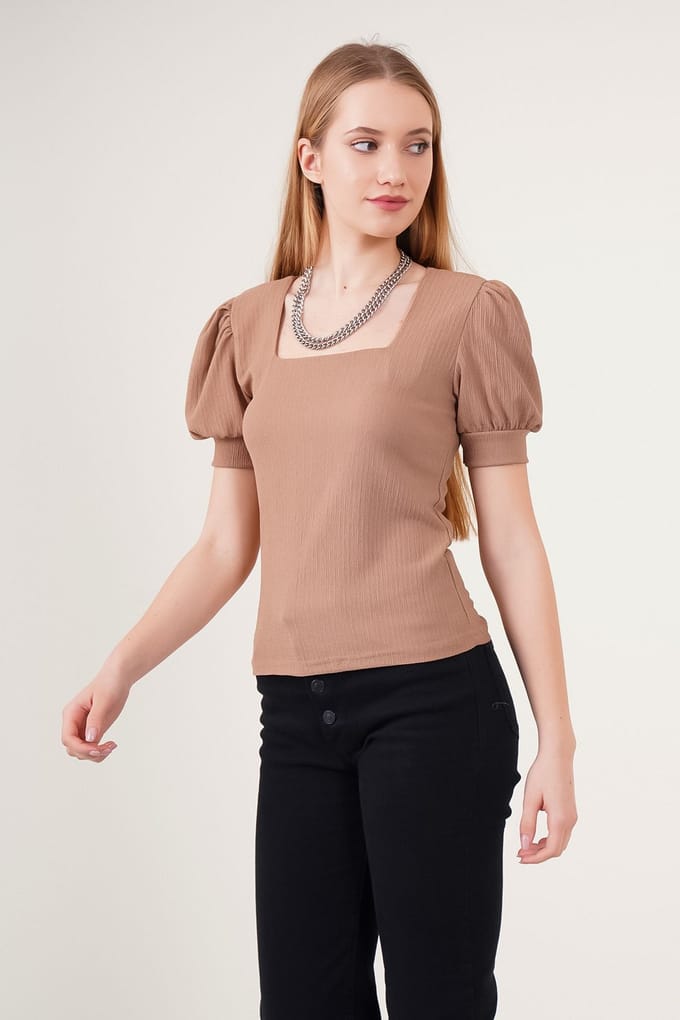Slim Fit Vierkante Hals Blouse