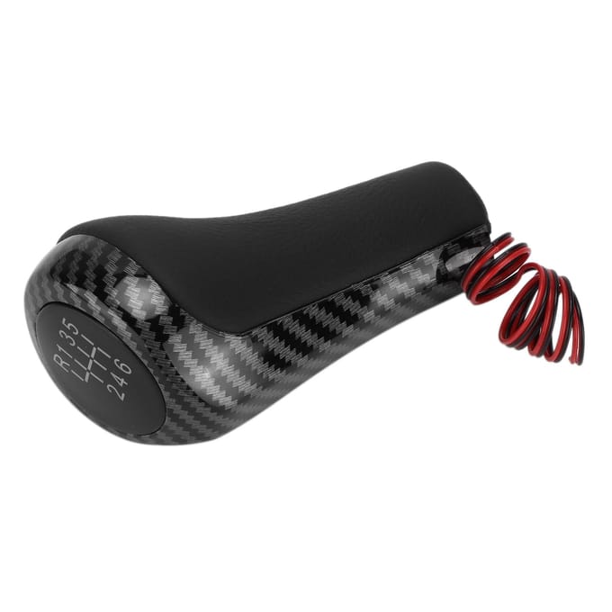 Auto 6-Traps Versnellingspookknop Koolstofvezelstijl met Verlichting Vervanging voor 1 Serie E81 E82 E87 E88 F20 black
