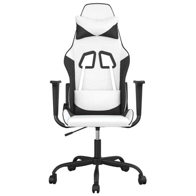 vidaXL - Gamestoel - kunstleer - wit - en - zwart