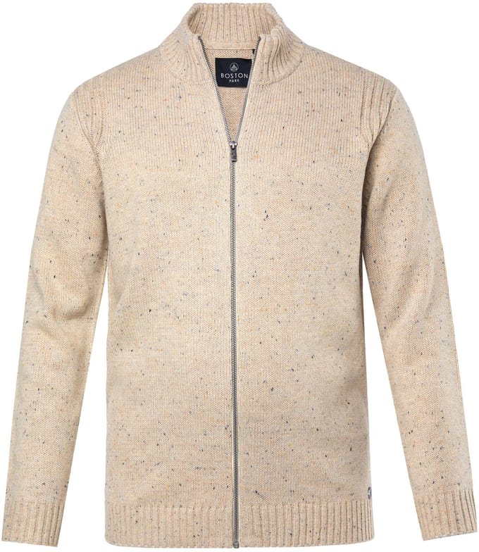 Boston Park - Heren - Vest TwoTone-breisel opstaande kraag - Natuur - Maat 68+