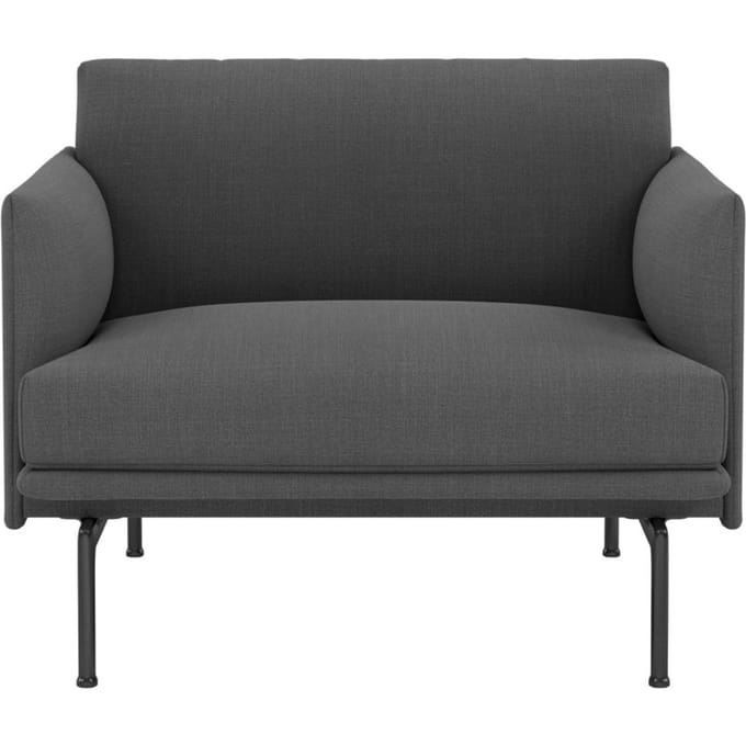 Muuto Outline Chair Fauteuil - Remix 163 - zwart