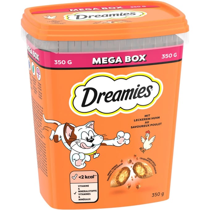 4x350g Kip Megatub Dreamies Kattensnacks