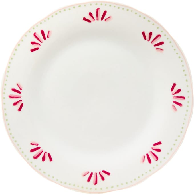 Secret de Gourmet Fleur de Rose Plat bord Ø27cm - Set van 6 stuks - Wit/Rood