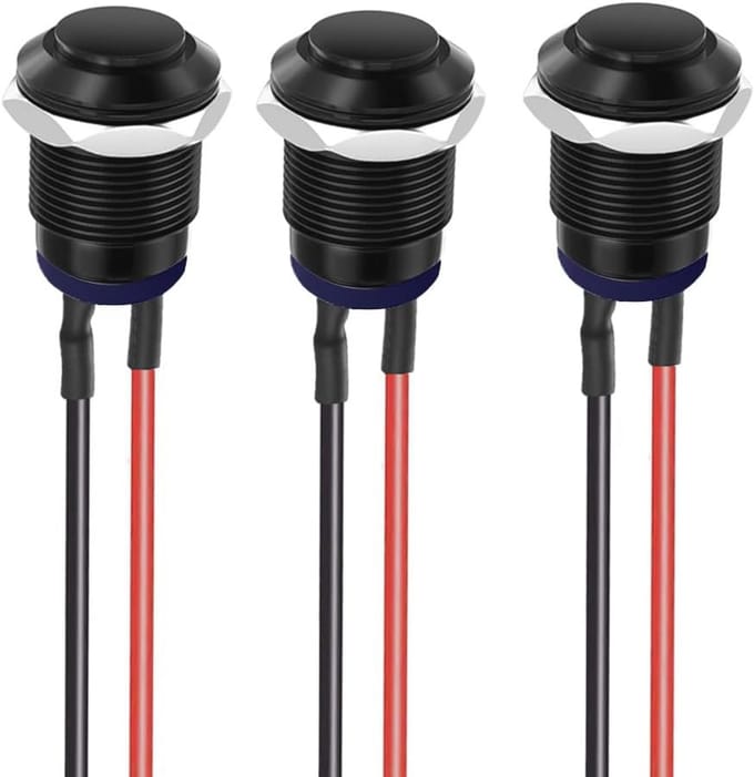 Waterdichte Drukknop 12mm - Zelfsluitend Aluminium - IP65 Spatbestendig