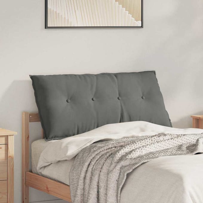 vidaXL - Rugkussen - Donkergrijs - 100 - x - 50 - cm - Microvezel - Stof