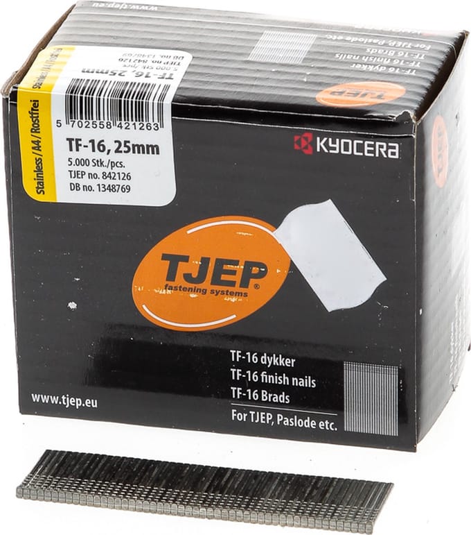 Brad 16G 1.6mm l= 25mm recht RVS (5000)