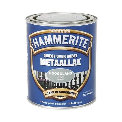 Hammerite Metaallak Direct over Roest Hoogglans - S018 Grijs