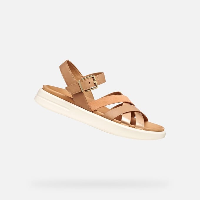 GEOX XAND 2S DAMES Sandalen - BEIGE/PERZIK - Maat 38