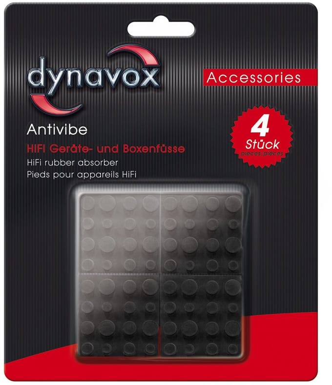 DYNAVOX Antivibe apparaatvoeten-set 4 stuks, rubber, 40x40 mm