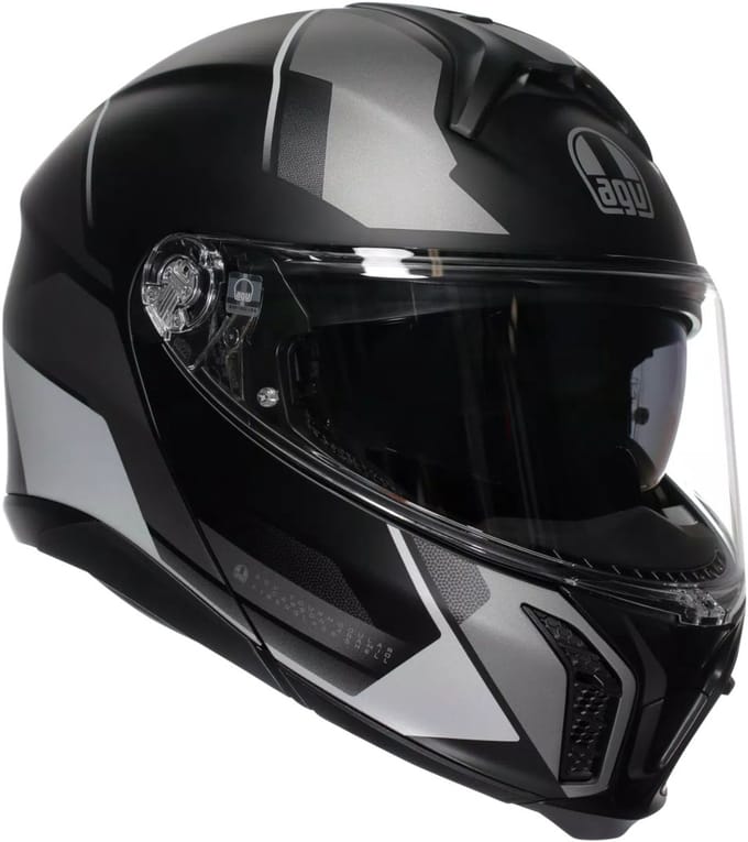 AGV Tourmodular Perception Mat Zwart Zilver Systeemhelm - Maat L - Helm
