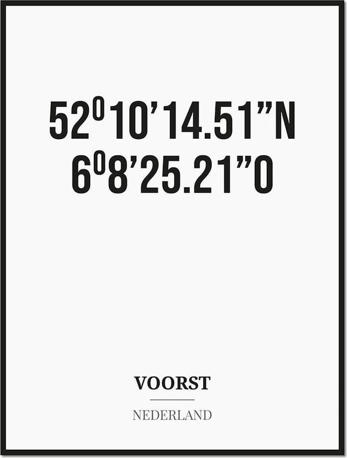 Poster/kaart VOORST met coördinaten