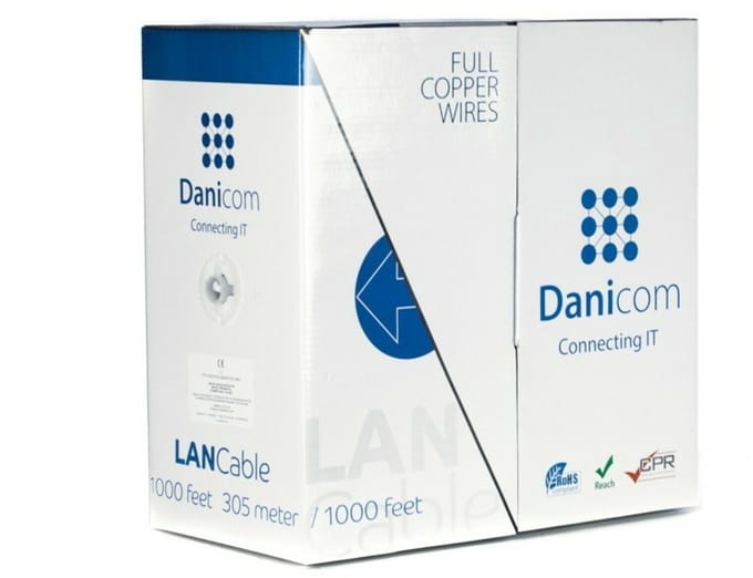 DANICOM CAT5E FTP 305 meter kabel op rol soepel - PVC (Fca) - Trekdoos - Internetkabel - Netwerkkabel - UTP kabel