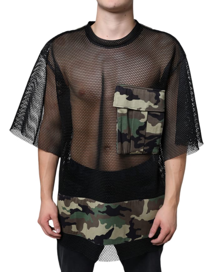 Mesh Paneel T-shirt Camouflageprint