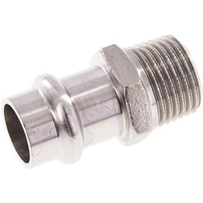 Perskoppeling - 15mm Persmof & R 1/2'' Buiseinde - RVS
