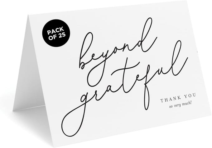 Dankbetuigingen Kaarten Set met Enveloppen 25 Stuks Grote Kwaliteit