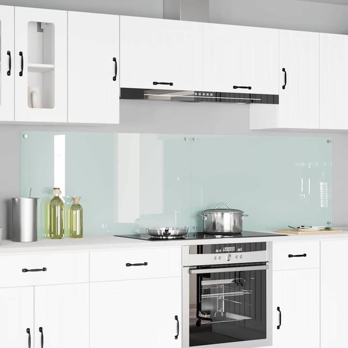 vidaXL - Keukenachterwand - 2 - st - Wit - 110 - x - 60 - cm - gehard - glas