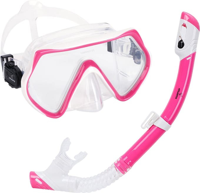Atlantis Borneo Combo - Snorkelset - Duikbril - Snorkel - Volwassenen - Pink/White