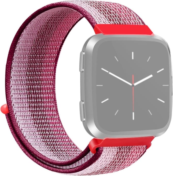 Nylon bandje - geschikt voor Fitbit Versa / Versa 2 - kerskleurig