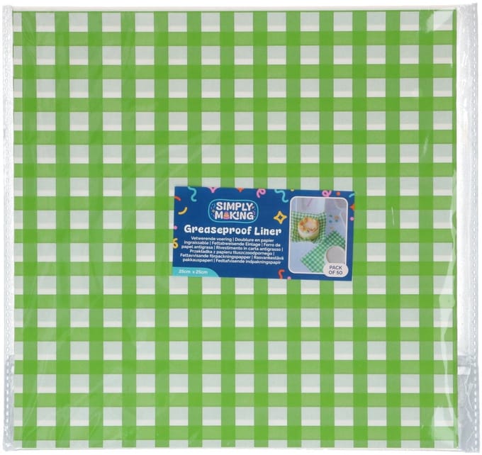 Simply Making Bento Box Vellen Groen Ruit 25x25cm pk/50