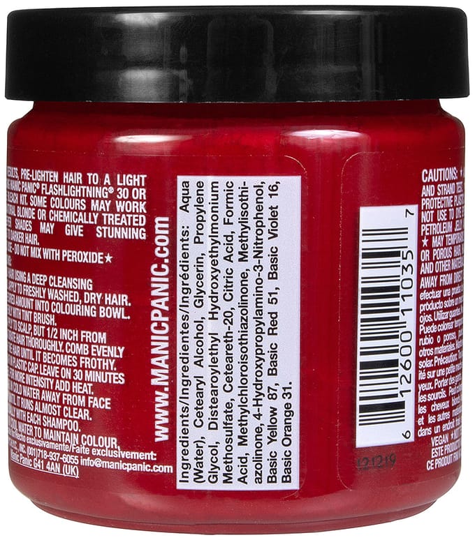 Manic Panic Semi-Permanent Hair Color Cream Rock 'N' Roll Red 118 ml