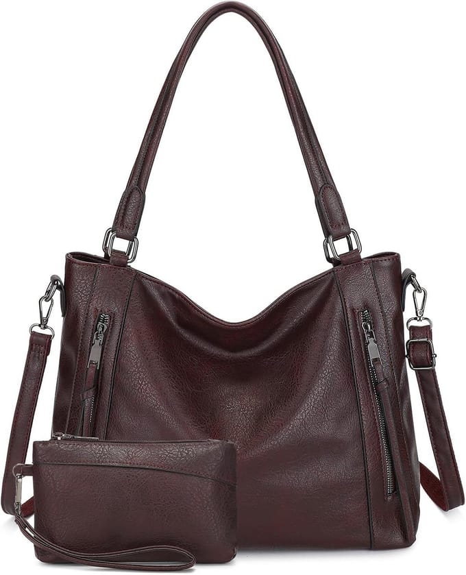 Dames Handtas - Schoudertas Portemonnee - Dagelijks Gebruik - Vintage Stijl - Set van 2 - Rood