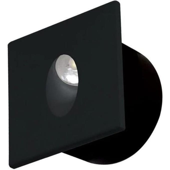Vierkante zwarte LED wandspot 3W 4000K zwart