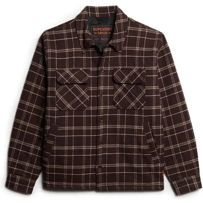 Superdry - Surplus geruite jas - Heren - Lange mouwen shirts