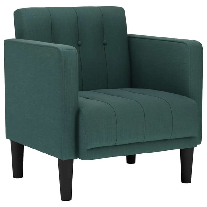 vidaXL - Fauteuil - met - armleuningen - Donkergroen - 53 - cm - Stof
