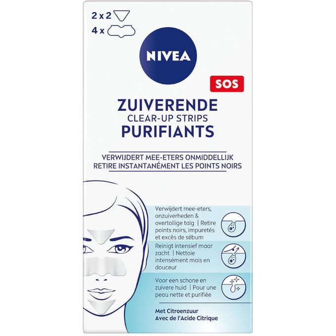 NIVEA Zuiverende Clear-up Strips - Neusstrips Meeeters - Blackhead Remover - Mee eters verwijderen - Pimple Patch - 6 stuks