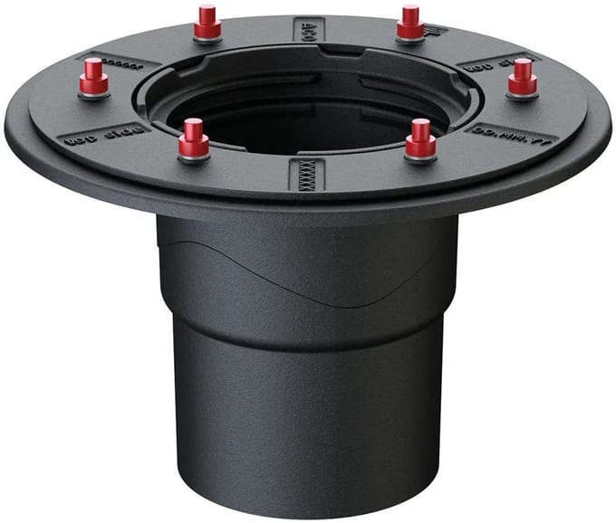 ACO Dakafvoer Passavant Spin DN150 Gietijzer persdichtflens mof 90Grad verticaal, 7036.10.12