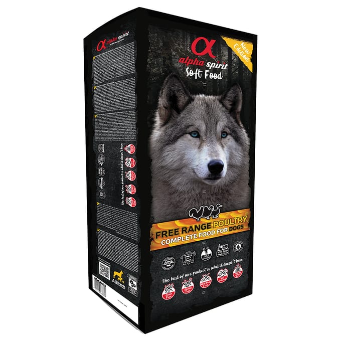 9kg Semi-Moist Complete Free Range Poultry Alpha Spirit Hondenvoer