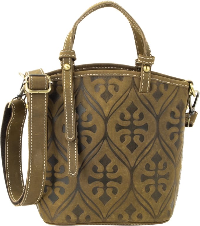 DE LAMASSU®kleine leren dames tas handtas schoudertas echt leer compact model