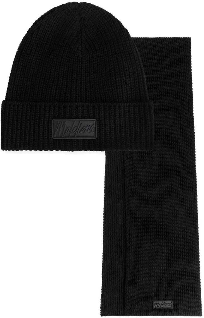 Malelions Ribbed Beanie en Sjaal Set Heren
