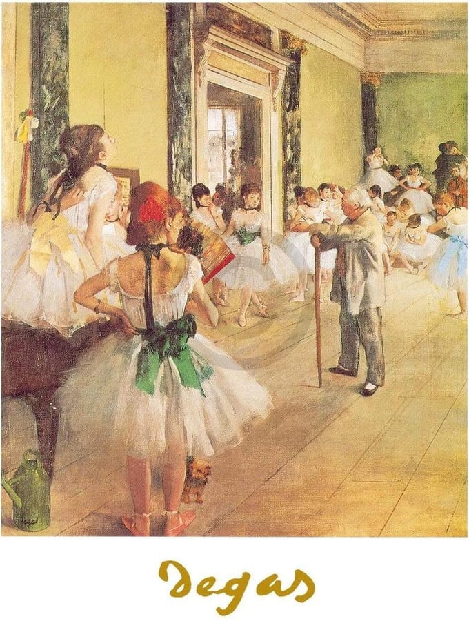 Kunstdruk Edgar Degas - La classe de danse 24x30cm