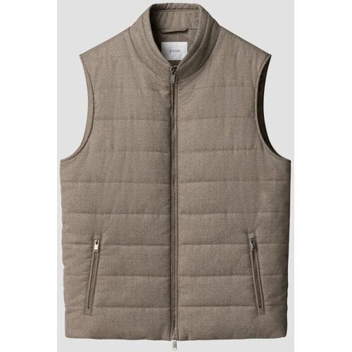 Eton Body-Warmer Padded Wool Faux-Uni Beige / male