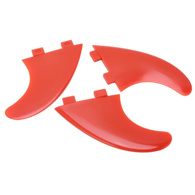 3 Stuks Surfplank Vinnen Glasvezel Thruster Vin Sets Surf Accessoires voor Longboard Staande Peddel red
