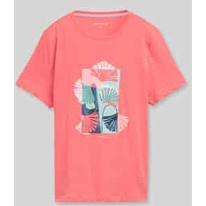 Tom Tailor - T-shirt met print - Maat M - soft coral pink