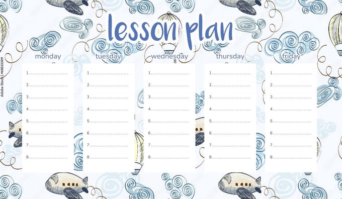 Wallvy Magnetisch Planbord - Kinderen - Samoloty en Balony - 45x26CM - Herschrijfbaar