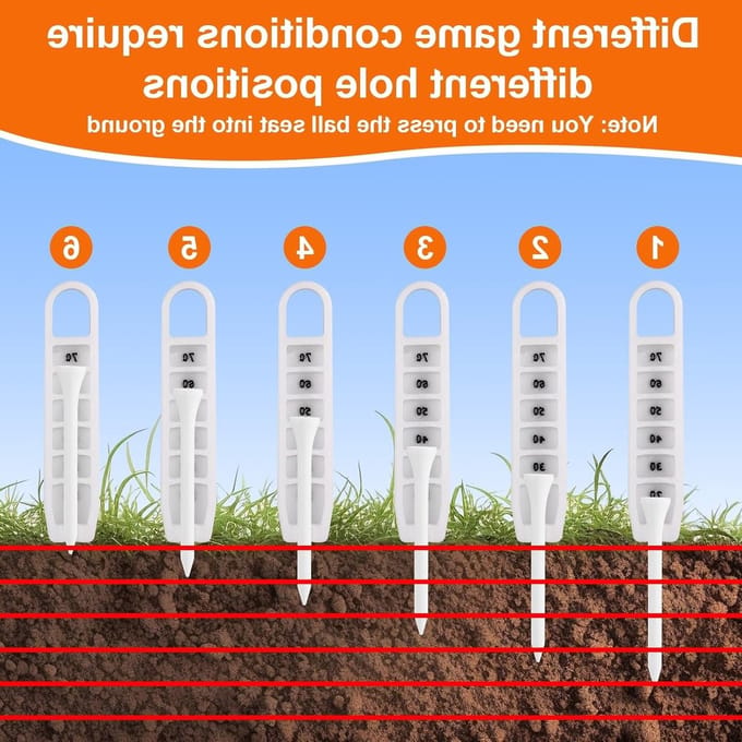 Verstelbare Golf Tee met 6 Hoogte-instellingen voor Consistente Slagen en Verbeterde Precisie Accessoires