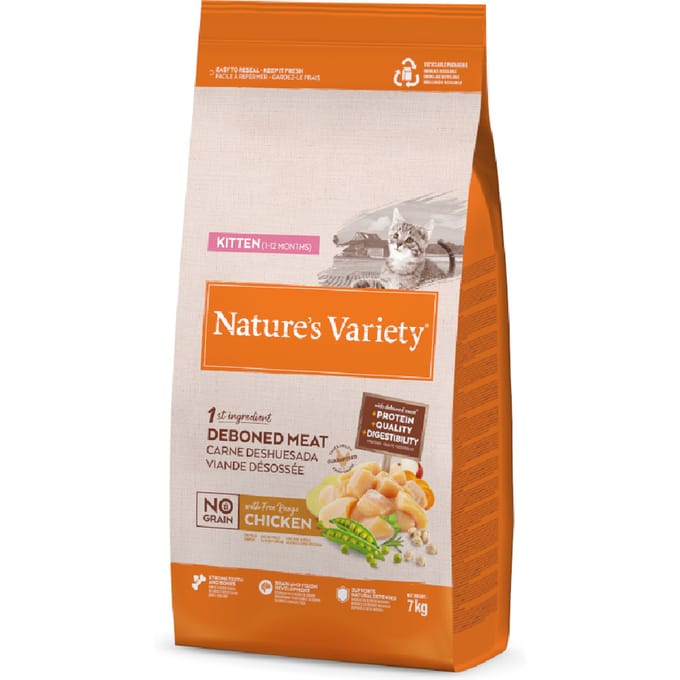7kg Nature's Variety Selected Kitten Free-Range Chicken Droog Kattenvoer