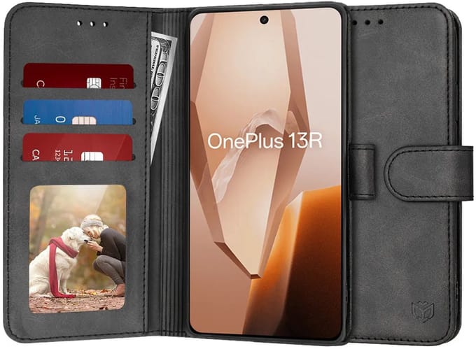 Hoesje geschikt voor OnePlus 13R - Techsuit Diary Book Wallet Case - Zwart