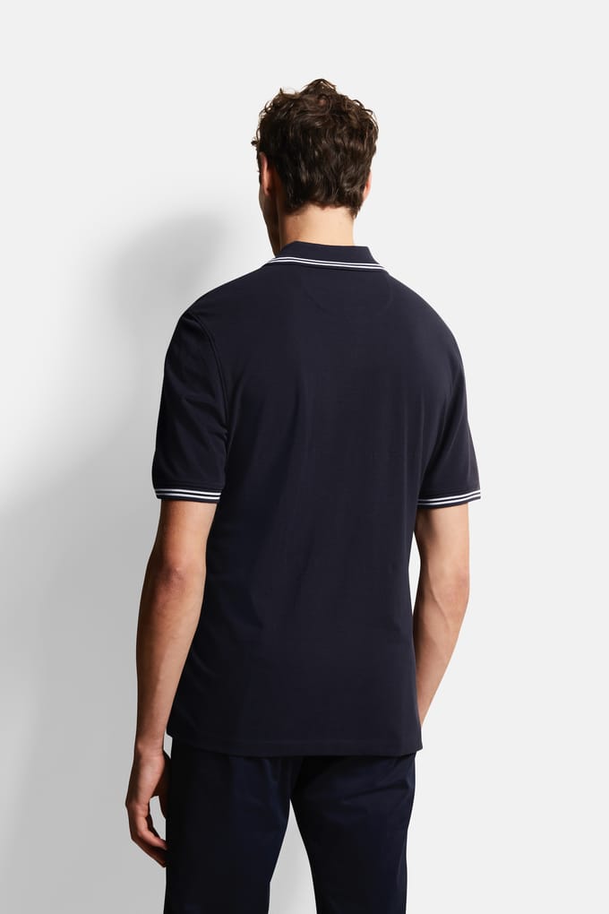 Bugatti Herren Poloshirt met contrasterende strepen
