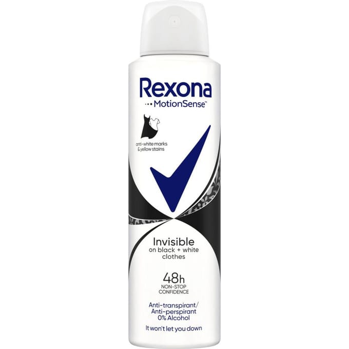 844857 Rexona Spray Invisible Noir & Blanc