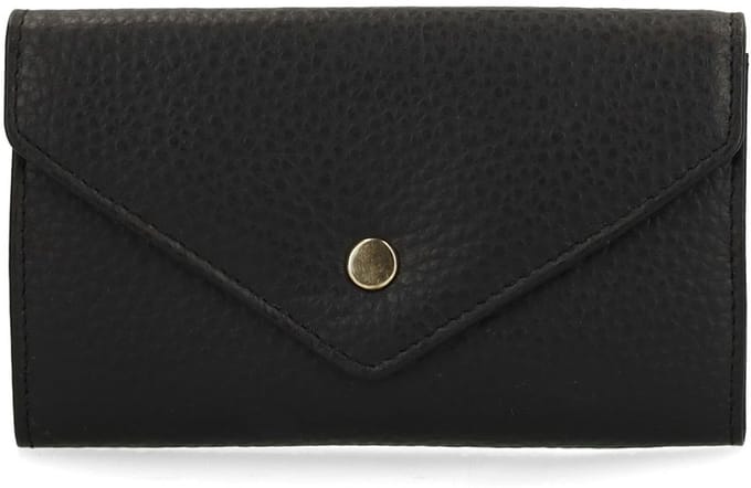 Manfield - Dames - Zwarte leren portemonnee - Maat 1