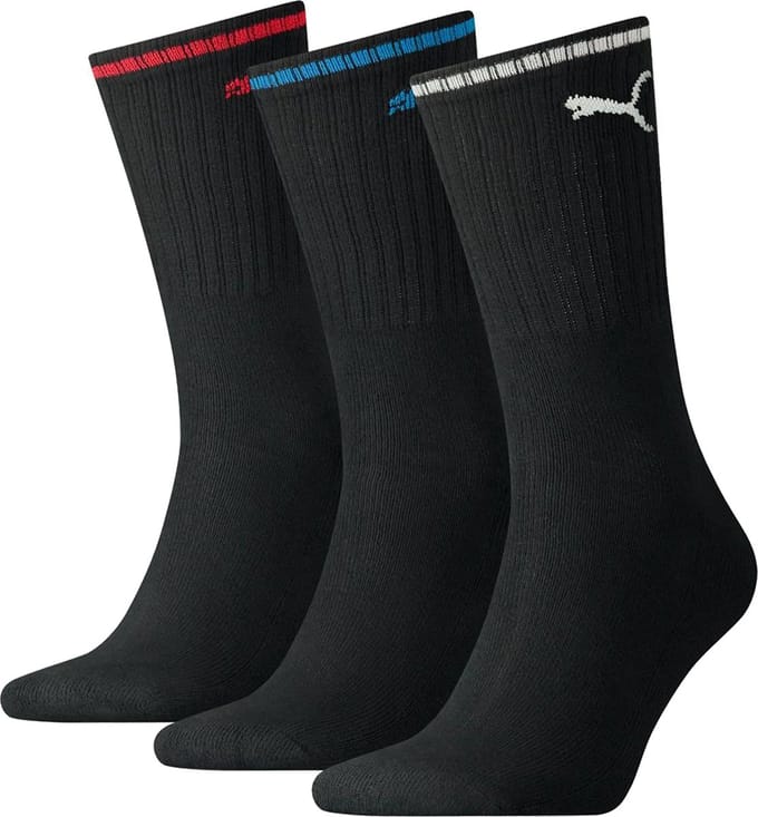 Puma Crew Sock Stripe (3-pack) - sokken - zwart gestreept