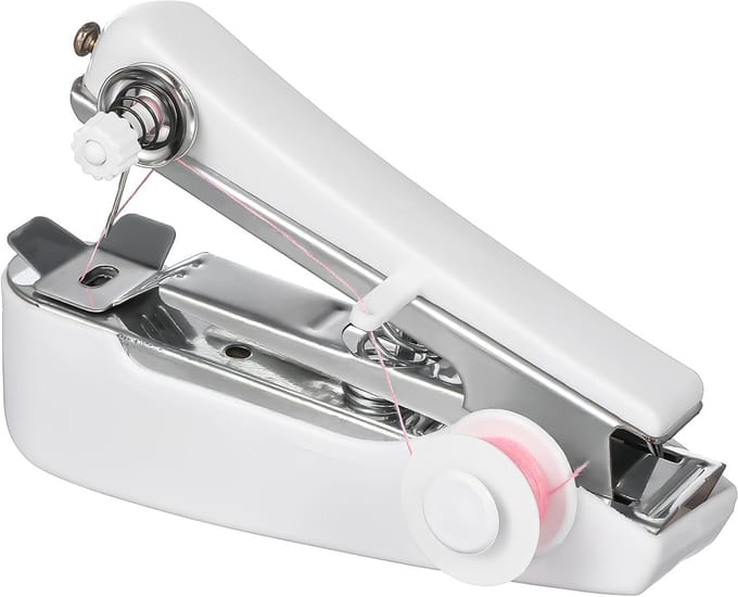 Handnaaimachine - Mini naaimachine - Kleding repareren - Lichtgewicht draagbaar - 11 x 7 x 4 cm - Wit