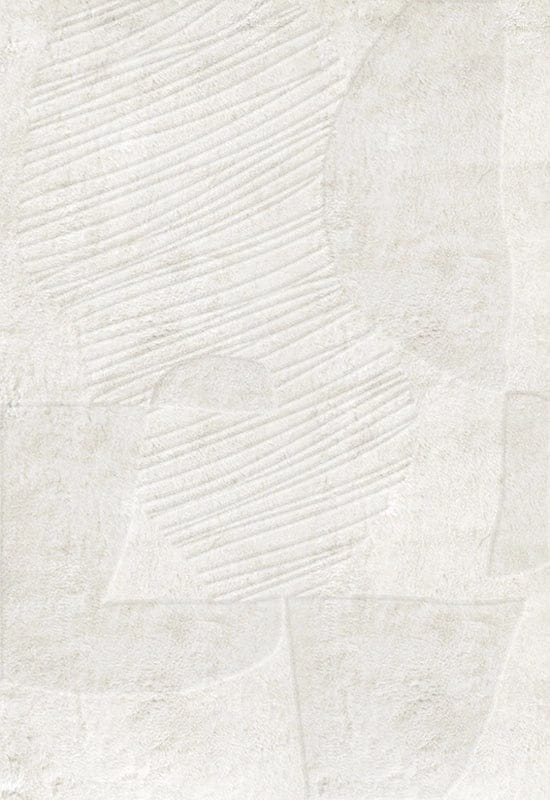 Layered Artisan Guild Bone White Vloerkleed - 300 x 400 cm - Wit,Ivoor - Rectangular - Wol - Eetkamer, Woonkamer, Slaapkamer - Abstract - Scandinavisch, Modern