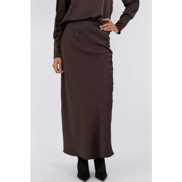Neo Noir Vicky Heavy Sateen Skirt Rokken Dames - Bruin - Maat 36